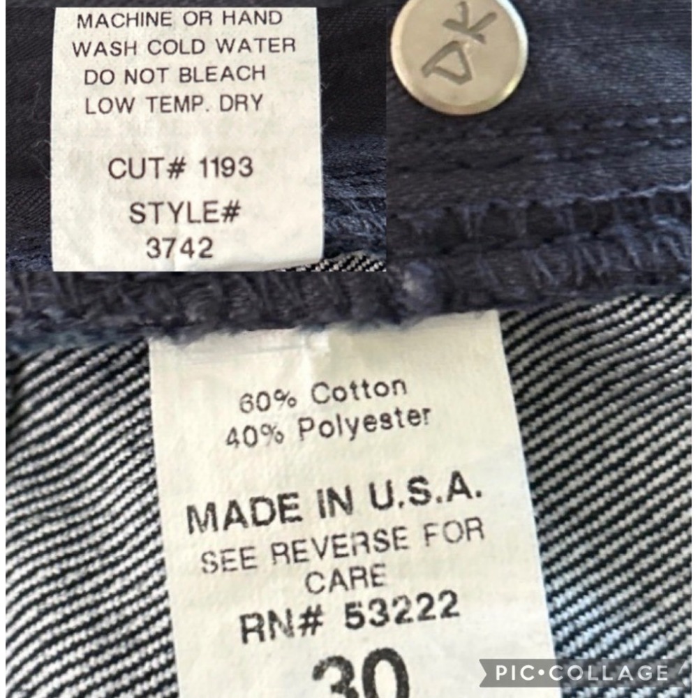 David Kahn Jeanswear Womens Dark Wash Black Gray Denim Pants Boot Cut 30/(32)W - Picture 8 of 8